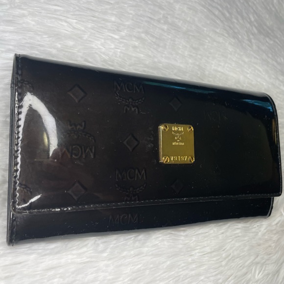 EUC MCM Black Embossed Long Wallet - Picture 2 of 13
